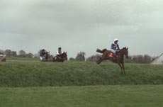 24 Apr 1997: Risk of Thunder leads the field at Punchestown in Ireland. Herbert /Allsport